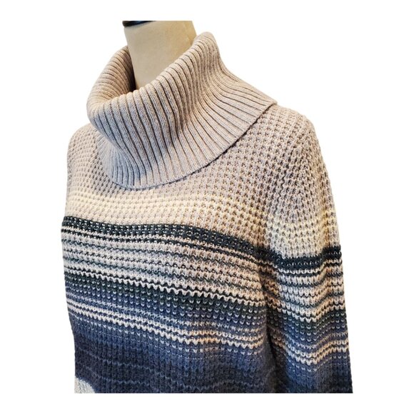 L.L. BEAN SZ XL Women's Cotton/Merino Wool Blend Long Striped Pullover Sweater - Picture 3 of 10